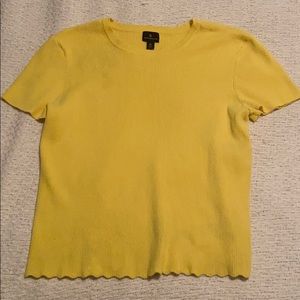 Worthington Yellow Ribbed Sweat Shirt